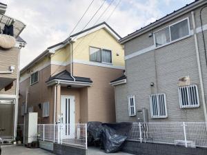 足立区　外壁塗装・屋根カバー工事　優しく明るい大好きなカラーで楽しくなるお家