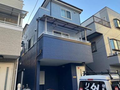 東京都足立区　外壁塗装・屋根カバー工事　カラーマイカが輝くグランストーン！屋根はセネターで断熱性アップ！　